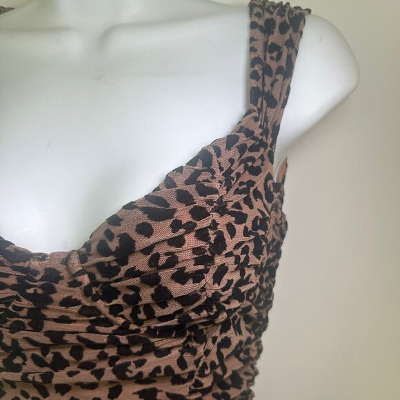 Majorelle - Tabitha Midi Dress - from revolve, animal print, Ruched, Size XS - Picture 6 of 9